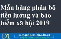 Mẫu bảng phân bổ tiền lương và bảo hiểm xã hội 2019 – Kế toán Đức Minh