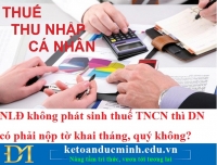 NLĐ không phát sinh thuế TNCN thì DN có phải nộp tờ khai tháng, quý không?