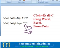 Cách viết độ C trong Word, Excel và Powerpoint - Kế toán Đức Minh.