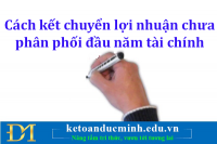 Cách kết chuyển lợi nhuận chưa phân phối đầu năm tài chính - Kế toán Đức Minh.