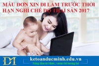 Mẫu đơn xin đi làm trước thời hạn nghỉ chế độ thai sản 2017