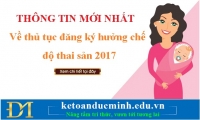 Thông tin mới nhất về thủ tục đăng ký hưởng chế độ thai sản 2017