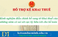 Kinh nghiệm điều chỉnh bổ sung tờ khai thuế của những năm có sai sót cực kỳ hữu ích cho kế toán