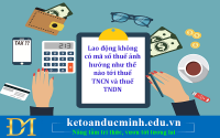 Lao động không có mã số thuế ảnh hưởng như thế nào tới thuế TNCN và thuế TNDN - Kế toán Đức Minh.