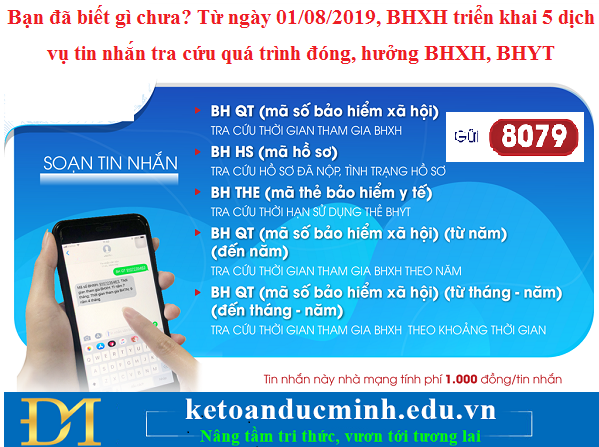 Bạn đã biết gì chưa? Từ ngày 01/08/2019, BHXH triển khai 5 dịch vụ tin nhắn tra cứu quá trình đóng, hưởng BHXH, BHYT