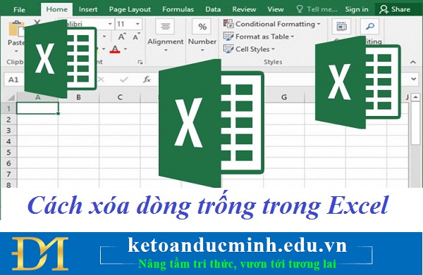 Cách xóa dòng trống trong file dữ liệu Excel – Kế toán Đức Minh.