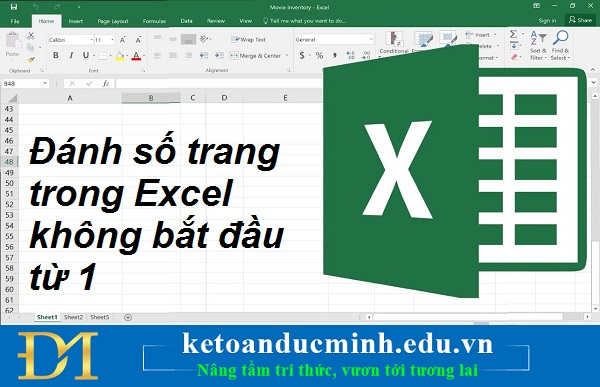 Đánh số trang trong Excel không bắt đầu từ 1 – Kế toán Đức Minh.