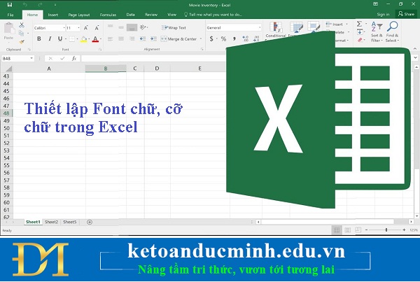 Thiết lập Font chữ và cỡ chữ mặc định trong Excel - Kế toán Đức Minh.